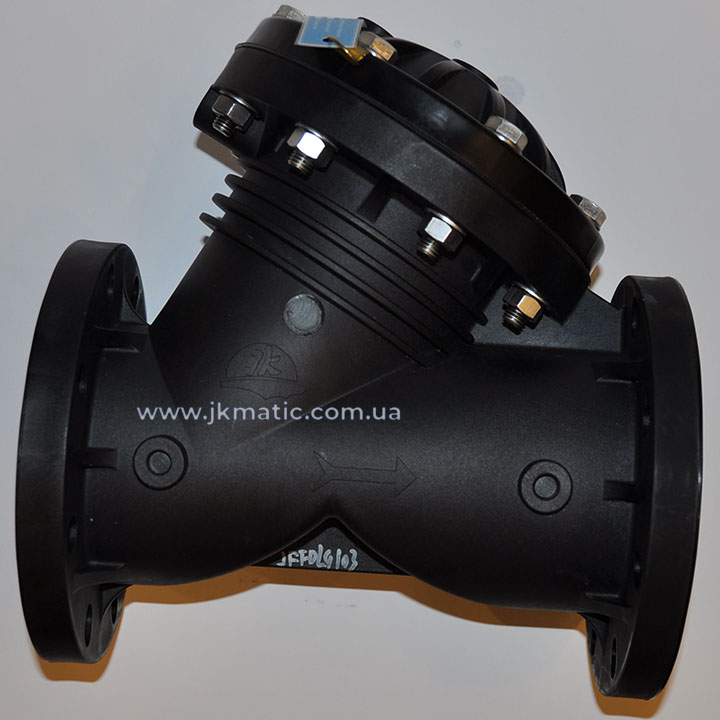 Мембранный клапан JK-Matic Y528 (Y100) 4" дюйма ДУ 100 мм DN100 mm 180 м3/час (5281003) с фланцевым соединением на 8 болтов, картинка 1