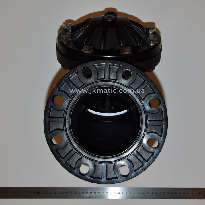 Мембранный клапан JK-Matic Y528 (YXW100) Limit Stop 4" дюйма ДУ 100 мм DN100 mm 180 м3/час (5281003 5203002-1) с фланцем, картинка 2
